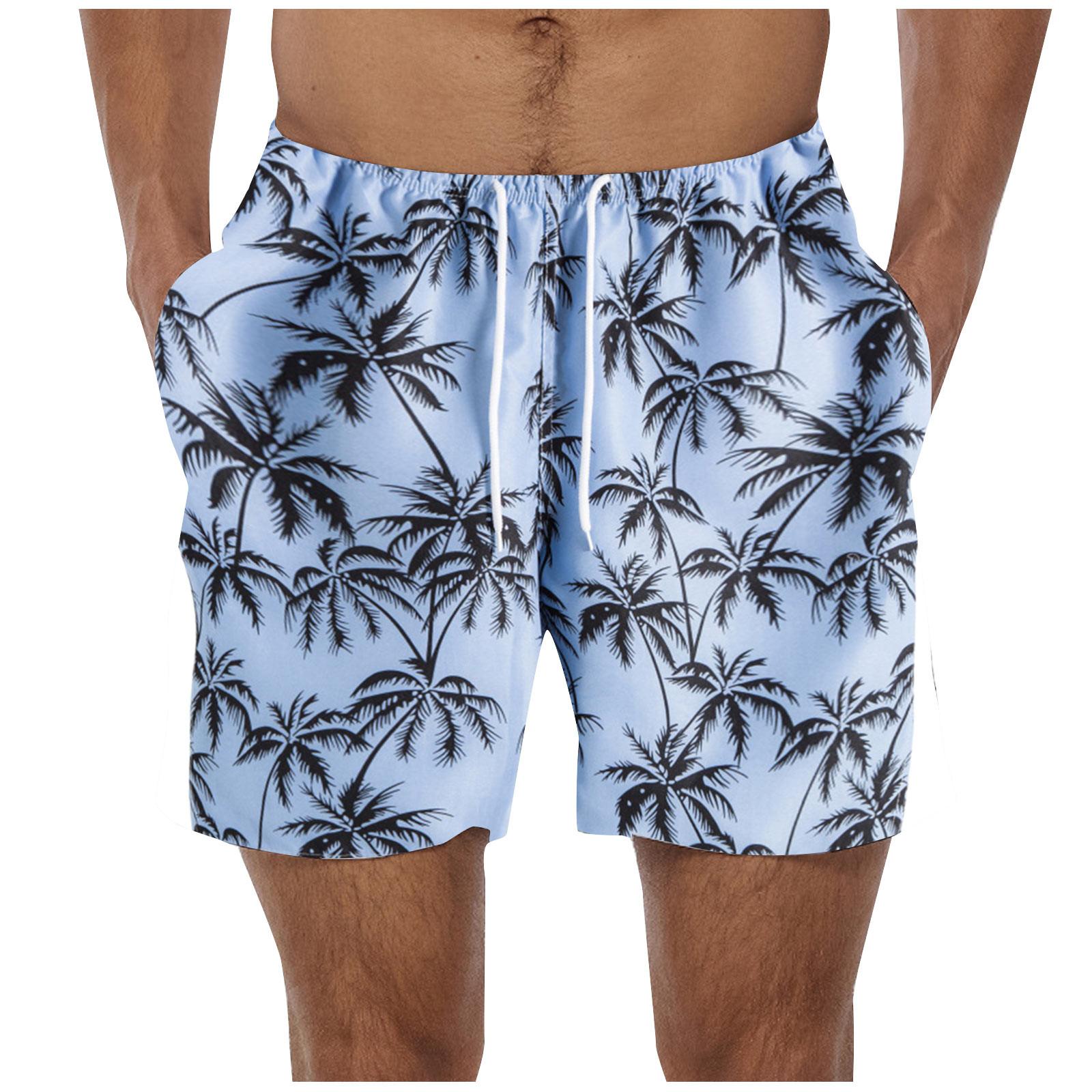 

(ФОЛУЛУ)Мужские забавные быстросохнущие плавки для серфинга, летние пляжные шорты, праздничные милые шорты на шнурке с карманами L небесно-голубой