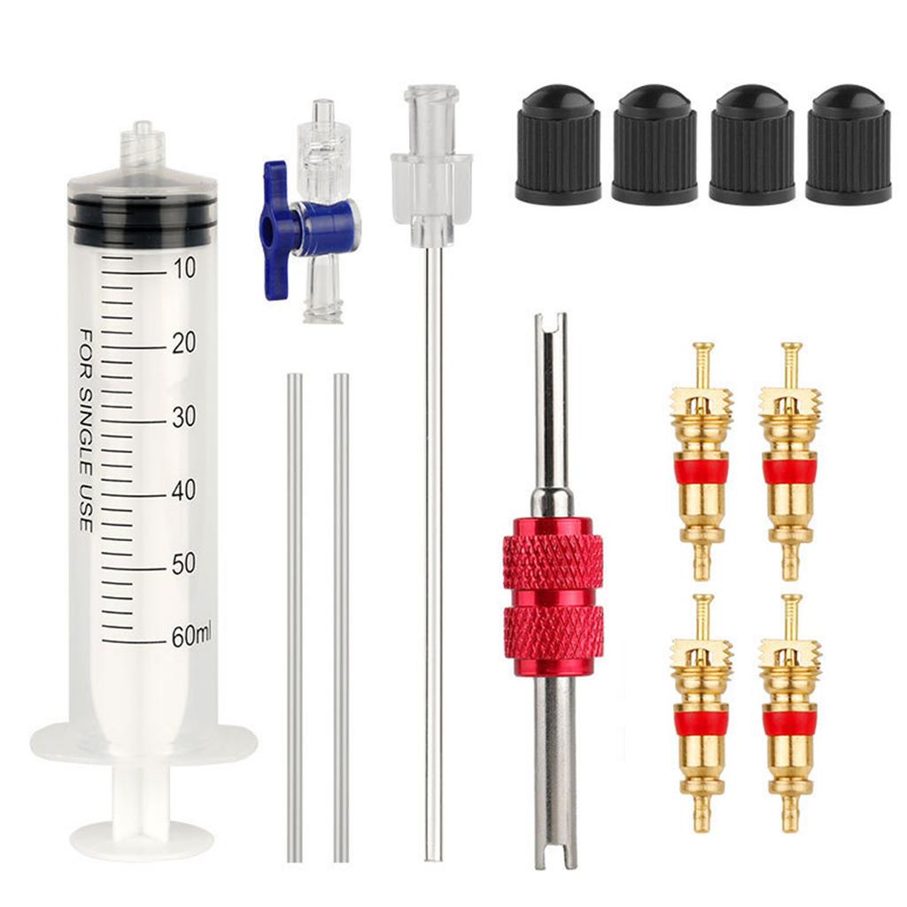 Road Bike Tire Repair Kits Mountain Bike Tubeless Tyre Sealant Syringe 60ml Bicycle Tire Fluid Injection Tool Enduring