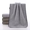 1Pc 35x75cm Bamboo Charcoal Fiber Coral Fleece Hanging Stripes Dry Hair Bathroom Adult Hand Towel