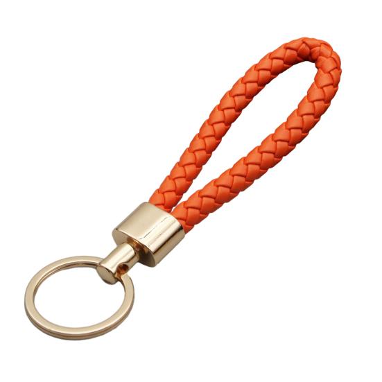 Schlüsselanhänger Lanyard Geflochtenes Seil Kunstleder Angenehmer Griff Schlüsselanhänger Aufhängeseil mit Zinklegierung Schnalle Schlüsselring