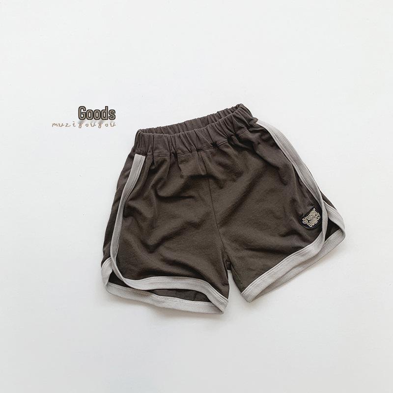 

Летние вязаные шорты средней длины для мальчиков и девочек 2025 – Повседневная модная одежда для малышей 90 cm темный кофе