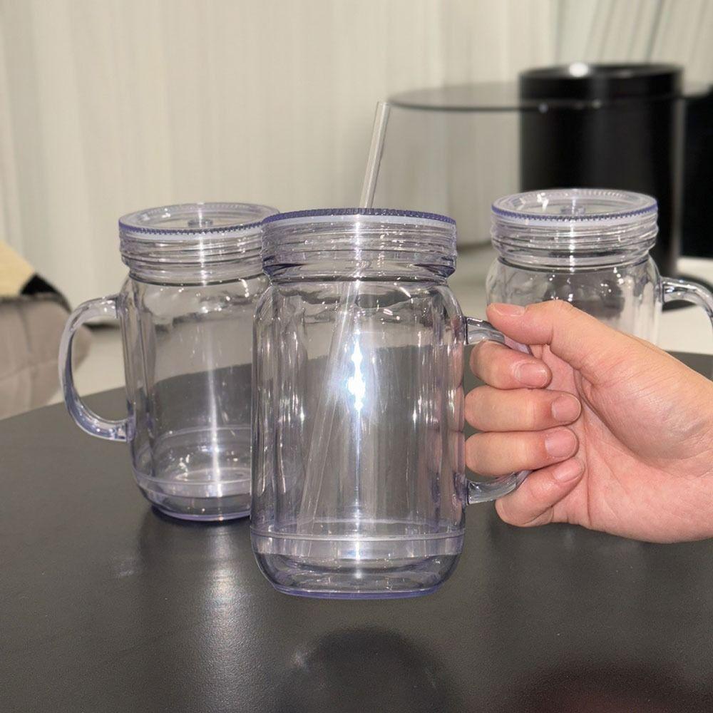 NEW 20 Oz Capacity Snowglobe Tumbler Pre Drilled Hole Clear Snow Globe Cups Double Wall Glitter DIY Cups Party Favors