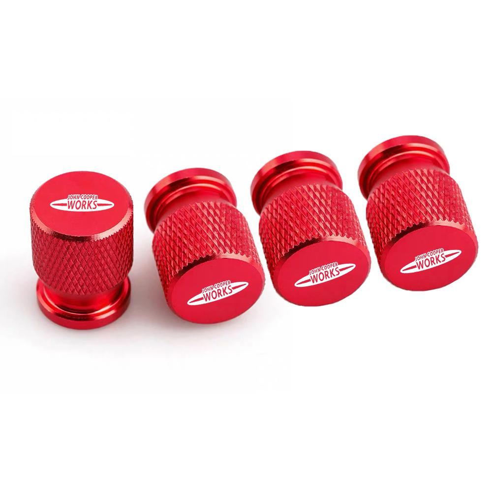

4PCS Car Wheel Tire Valve Caps Tyre Rim Stem Covers for Mini Cooper One S Countryman Clubman JCW F55 F56 R55 R56 R60 червоний