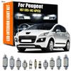 For Peugeot 107 2005-2014 4Pcs LED Interior Reading Light Trunk Plate Bulb Kit Hatchback Saloon Signal Lamp Car Lights
