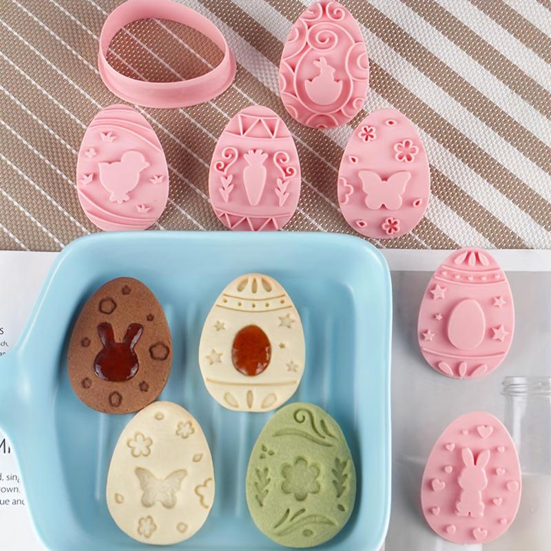 9pcs Easter Can Sauce Sandwich Cookie Mold 3d Plastic Stereoscopic Cookie Press Baking Home Embossed Stamp
