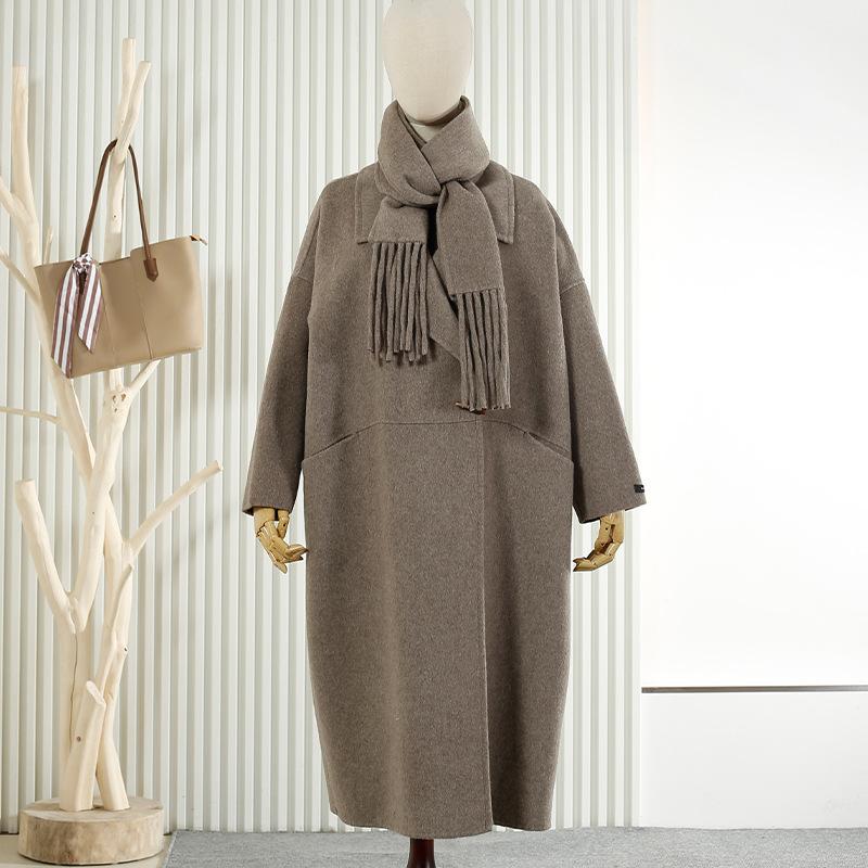 

Double-sided woolen coat Women s long light ripe winter Korean fashion temperament New double-sided woolen coat M верблюд