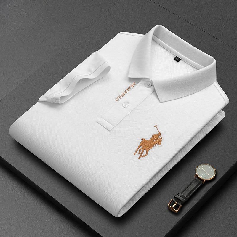 Trend Hub Ny High-end Herre Kortarmet T-skjorte Brodert Krage Poloskjorte Pluss Størrelse Paul Tynn Topp for Menn