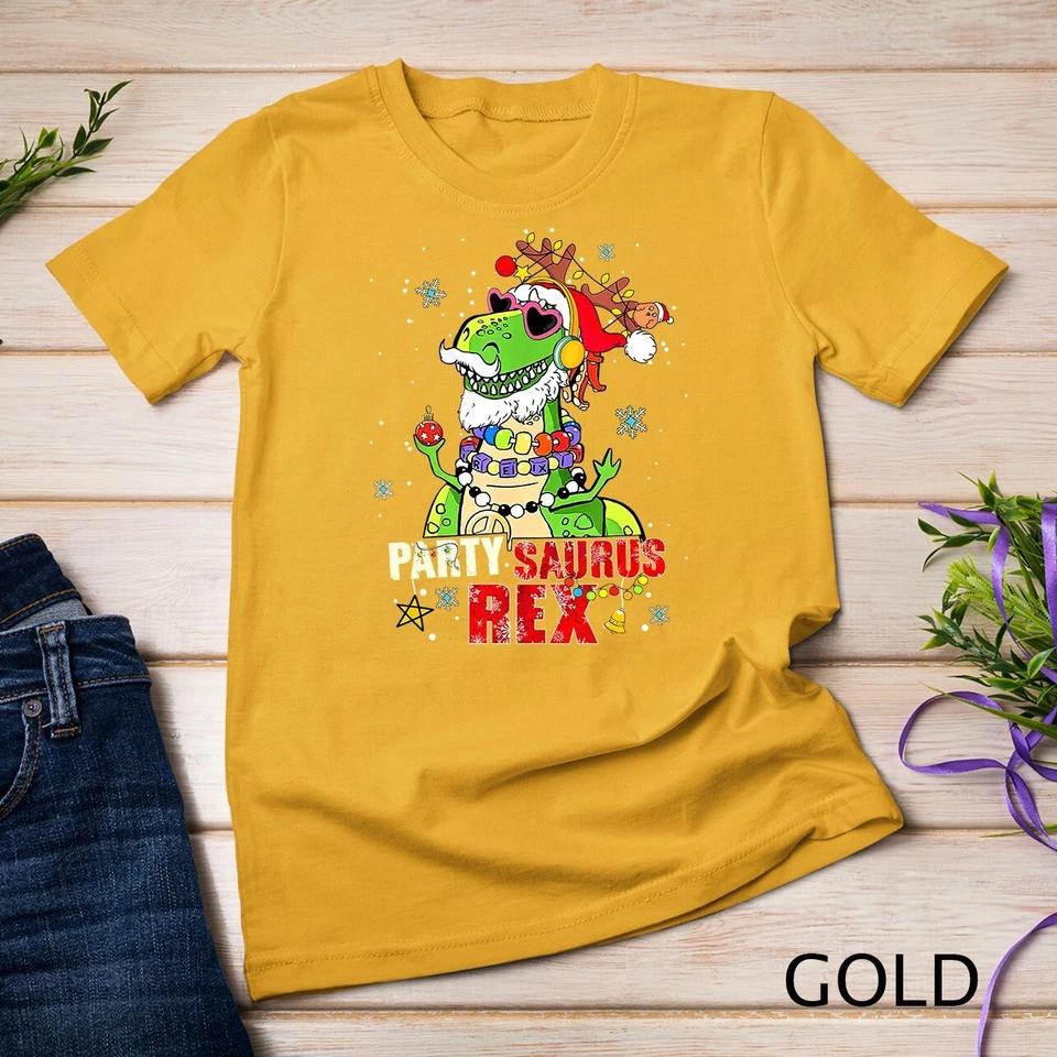 Partysaurus Rex Christmas Outfit Funny Christmas Tee T-Shirt Unisex T-shirt 5 XL