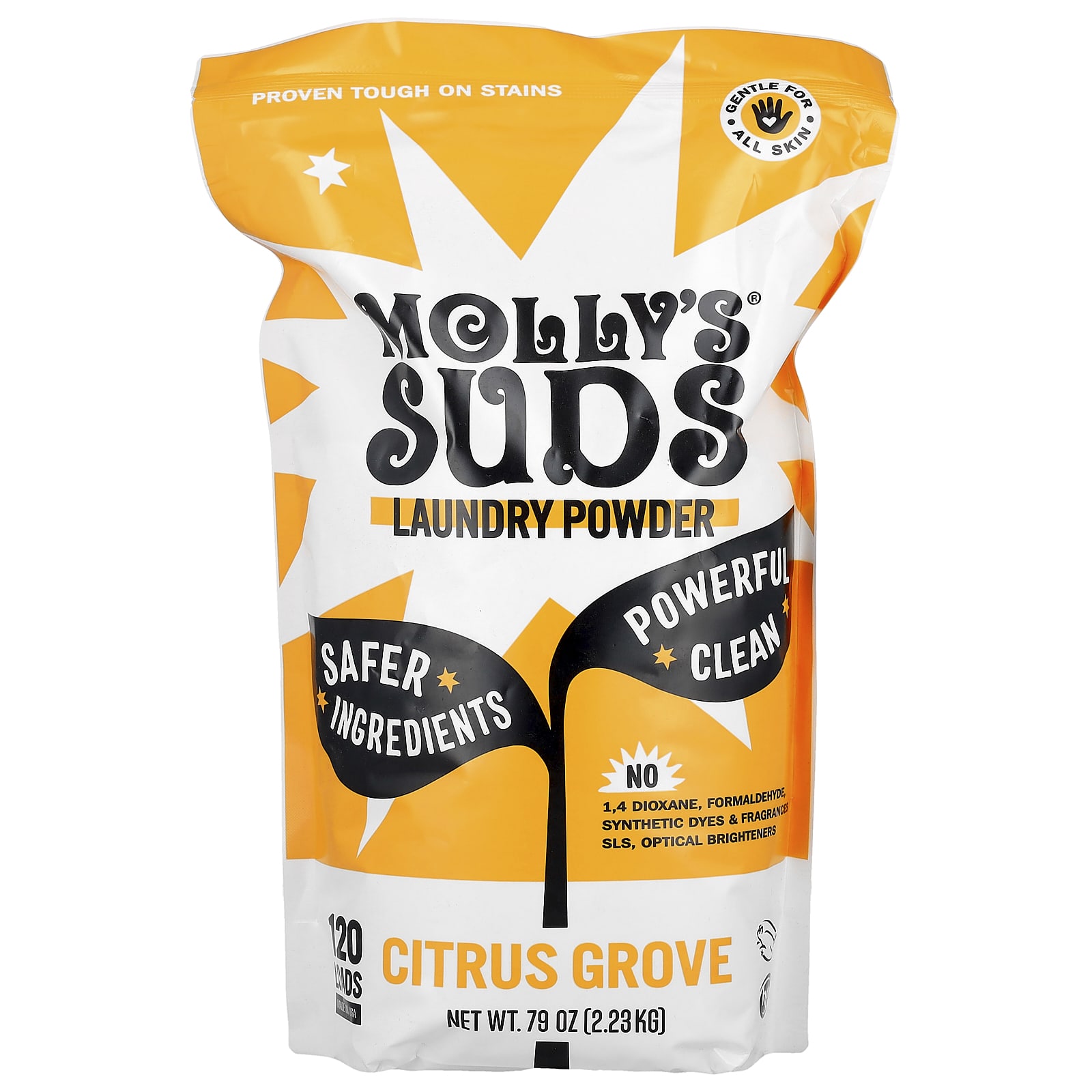 

Molly s Suds Оригинальный стиральный порошок, Цитрусовая роща, 2,28 кг(80.25 унц)