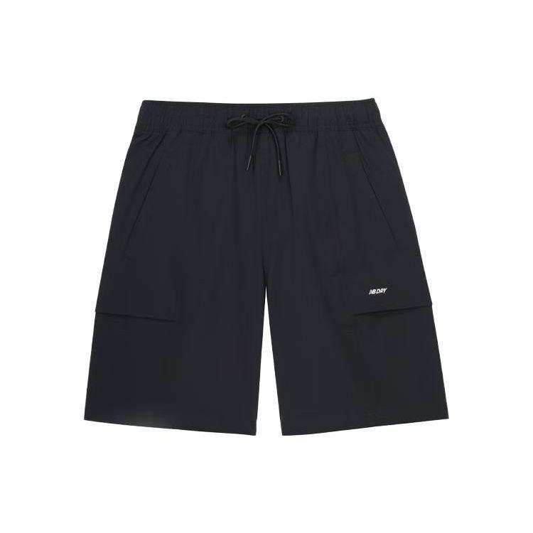 

New Balance однотонные спортивные повседневные шорты на шнурке, мужские брюки, черные AMS32369-BK
