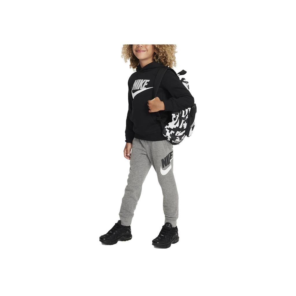 Nike Knitted Sports Pants With Logo Print Drawstring Side Pockets Loose Fit Cuffed Kids Bottoms Gray DB6994-010