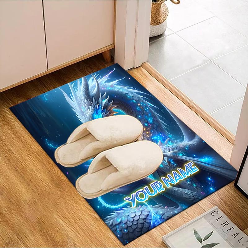 1PC Custom Name Ethereal Dragon's Embrace Theme Floor Mat Ideal for Living Room, Game Rooms, Office, Bedroom,Floor Mat Playful Design117