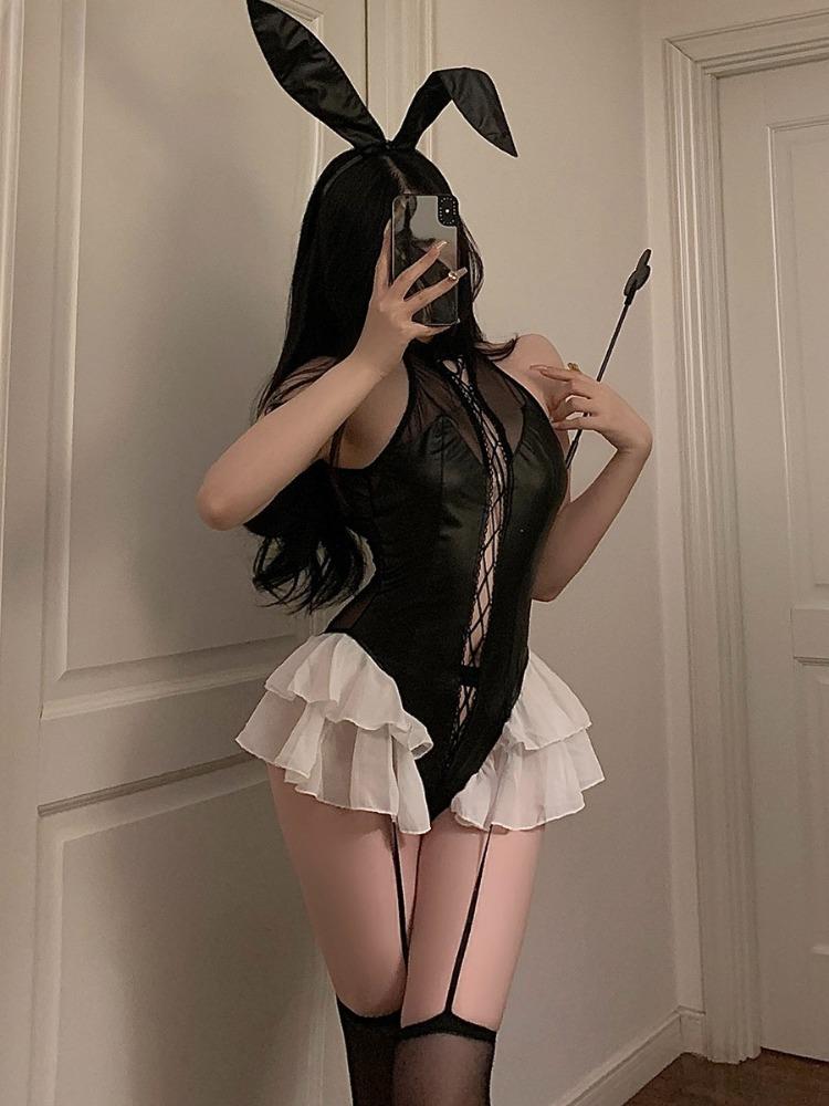 Naughty Sexy Lingerie Cute Lolita Lace Sling Sleepwear Sexy Bra Porn Transparent Skirt Set Sexy Bodysuit Women Underwear Set