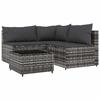 VidaXL Salon de jardin 4 pcs avec coussins Gris Résine tressée, ensemble de salon d'extérieur, ensemble de mobilier 319765