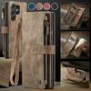 Zip Wallet Card Phone Case For Samsung Galaxy S25 Edge S24 FE S23 S22 Plus S21 Ultra S20 S10 Note 20 Lanyard Leather Purse Cover