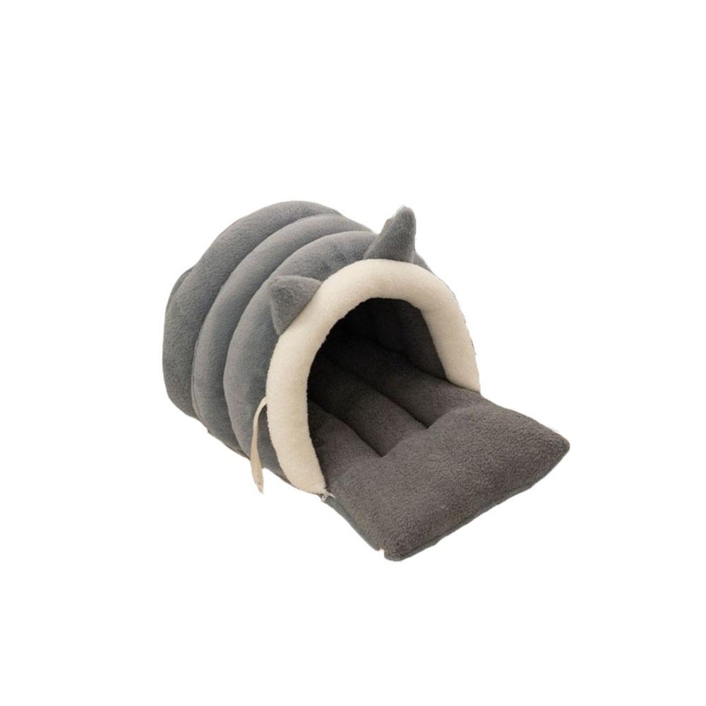 Soft Semi Enclosed Cat Bed with Cat Ears Removable Pet Sleeping Bed Washable Warm Windproof Cat Nest Cat Dog