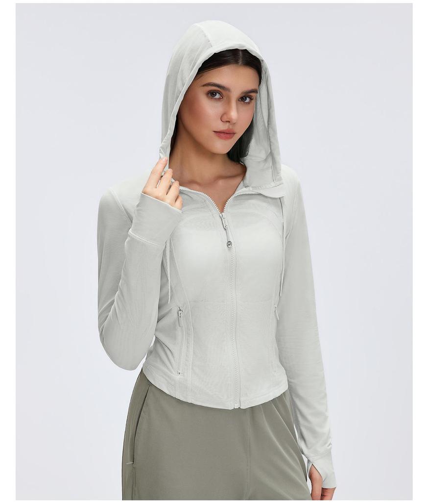 Breathable Mesh Hooded Yoga Jacket - Slim Fit Running & Training Sportswear