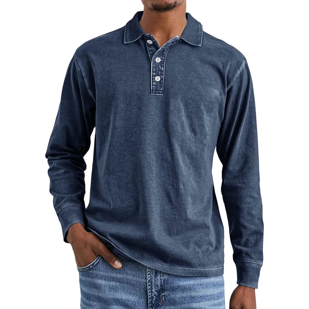 Men'S Knitted Shirt Street Casual And Fashionable Long Sleeved Top
