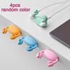 4PCS Cute Crab Cable Organizer Clip Fixer Self-Adhesive Wire Holder Data Cable Clip Phone Charging Cable Holder Random Color