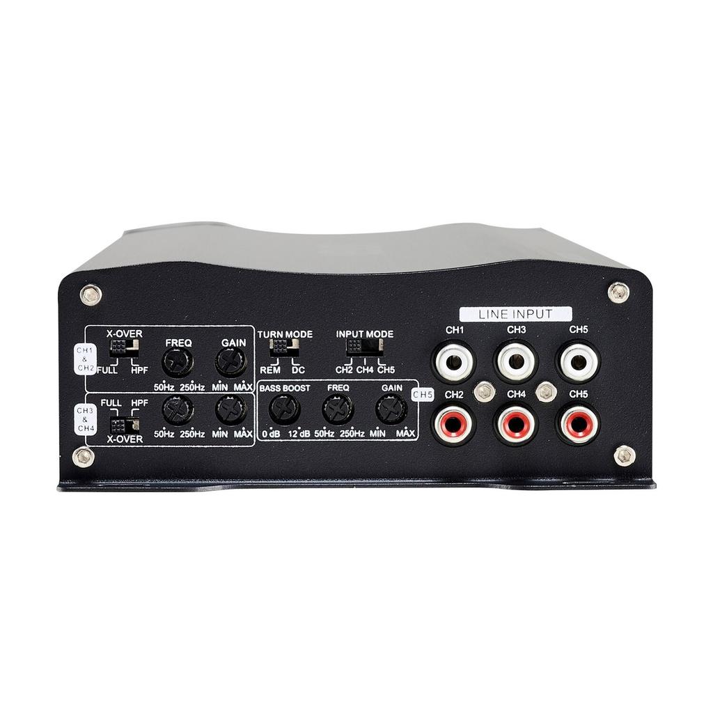 Car Audio Amplifier, 5-Channel Bridgeable Car Amplifier, Multichannel Class D Stereo Amp, Max. 4 X 100W At 4 Ohms / 4 X 200W At 2 Ohms + 1 X 1000W At