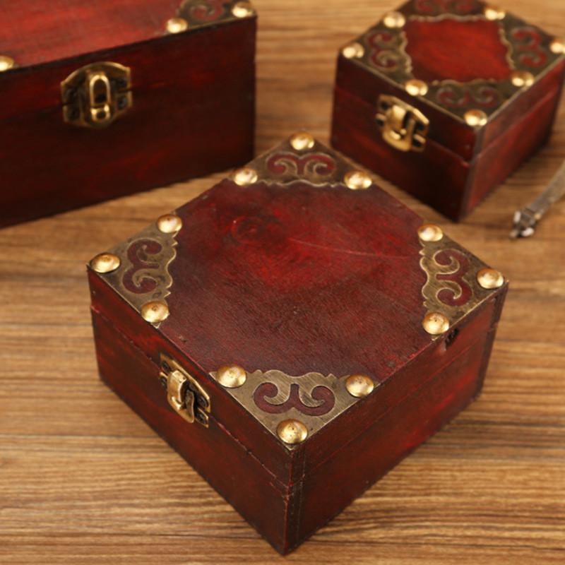 Vintage Storage Wooden Box With Lid For Bedroom Desk Organization And Decor Home