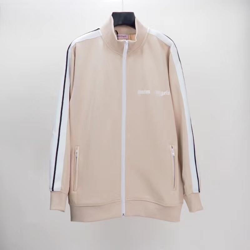 Wholesale cross-border trendy brand palm angel basic black and white striped stand-up collar jacket for men and women loose sports coat