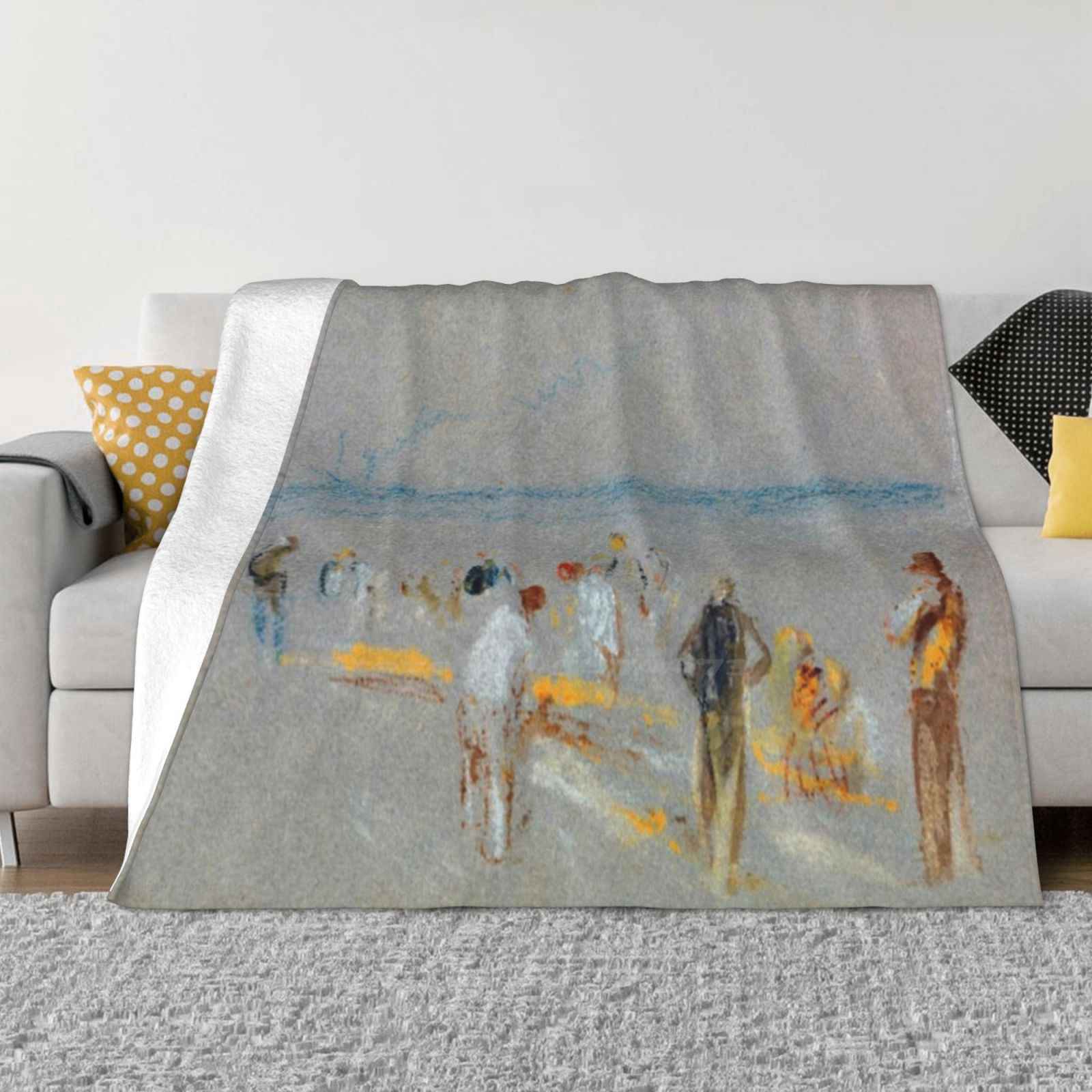 Joseph Mallord William Turner-Cricket On The Goodwin Sands Hot Sale Printing High Qiality Warm Flannel Blanket Cricket On The 30x40in