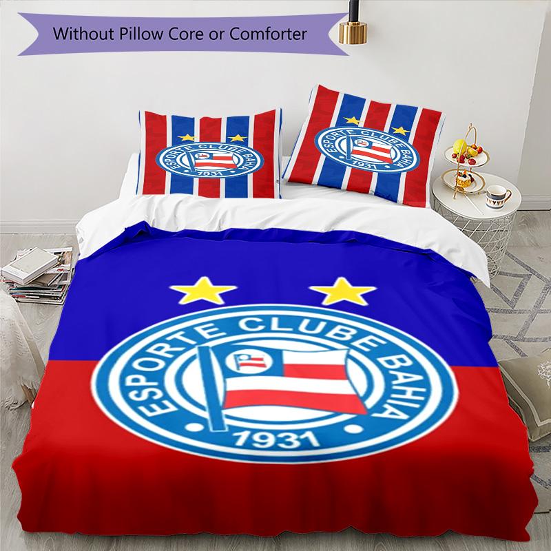 Esporte Clube Bahia Sports Club Emblem Printed Pattern Duvet Cover Set – includes 1 duvet cover and 2 matching pillowcases Bedroom Christmas gifts