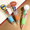 Bulk Sports Ballpoint Pens Four Color Ink Football Basketball Design School Office Use for Kids Writing Party Supplies