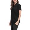 Ladies' Lightweight Solid Color V-neck Pocket Side Slit Short Sleeved Shirt
