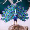 Iron Art Open Screen Peacock Statue Detachable Animal Miniatures Figurine  Patio
