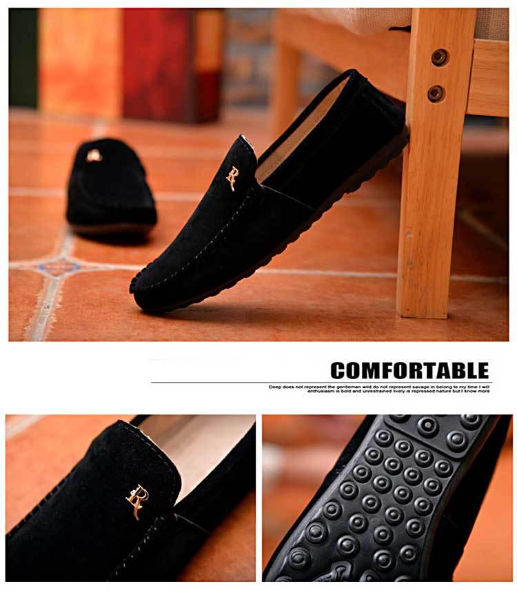 Men's Korean Style Slip-On Loafers – Trendy, Casual, Non-slip Cloth Driving Shoes