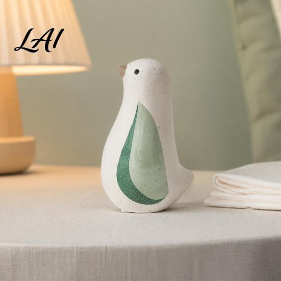 Smooth Glazed Ceramic Ornament Nordic Bird Figurine Decorative Ornament Modern Minimalist Natural Agility Home Decor Pieces Sculpture for