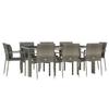 VidaXL Ensemble de salle à manger de jardin 9 pcs avec coussins Gris 3157962