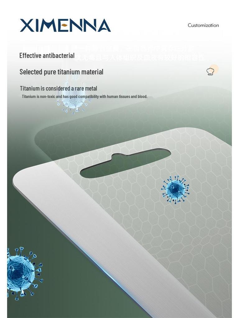 Pure Titanium Crystalline Cutting Board: Antibacterial, Anti-Mold, Double-Sided, 304/316 Stainless Steel