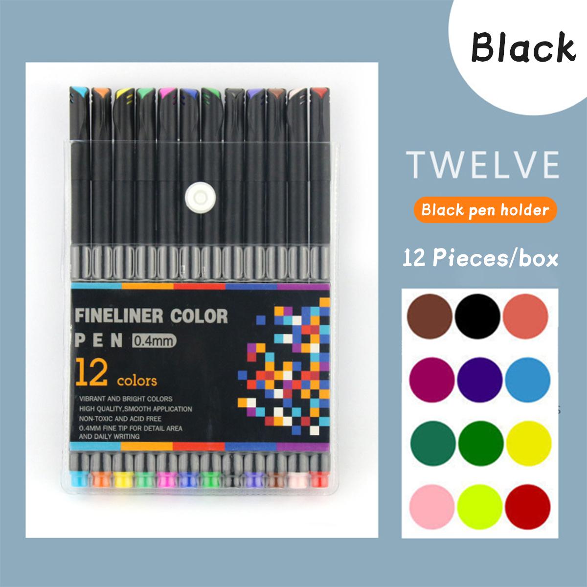 

12/24/36/48/60/100 Смываемые акварельные ручки Студенческие Рисование Ручной учет Штриховая ручка Очень тонкое игольчатое острие Цвет Школьные Офисные принадлежности