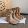 Pile up boots for women's short boots 2026 new autumn and winter retro lazy style boots Western cowboy boots large size