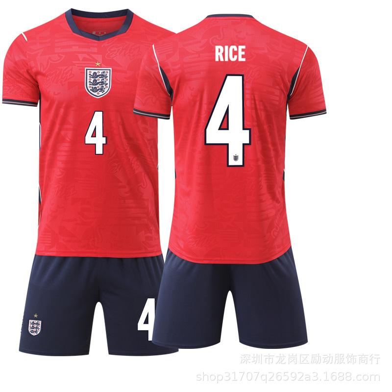 Red football kit jersey No. 9 Kane 11 Foden 10 Bellingham 2026 World Cup England away #16