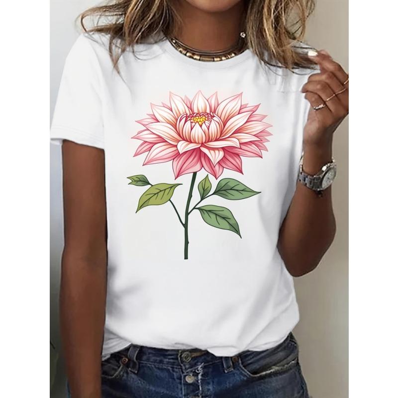 

& White T-Shirt with Short Sleeve Round Neck Casual Summer Top, Regular Fit Blouse for Daily Wear, Street Style, Outdoor - 4XL білий