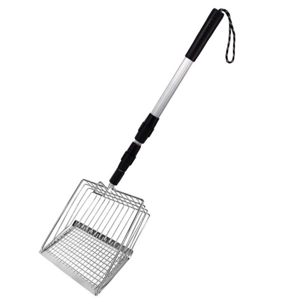 Telescopic Handle Chicken Coop Rake 3-Section Poop Sifting Shovel Cat Litter Scoop  Garden