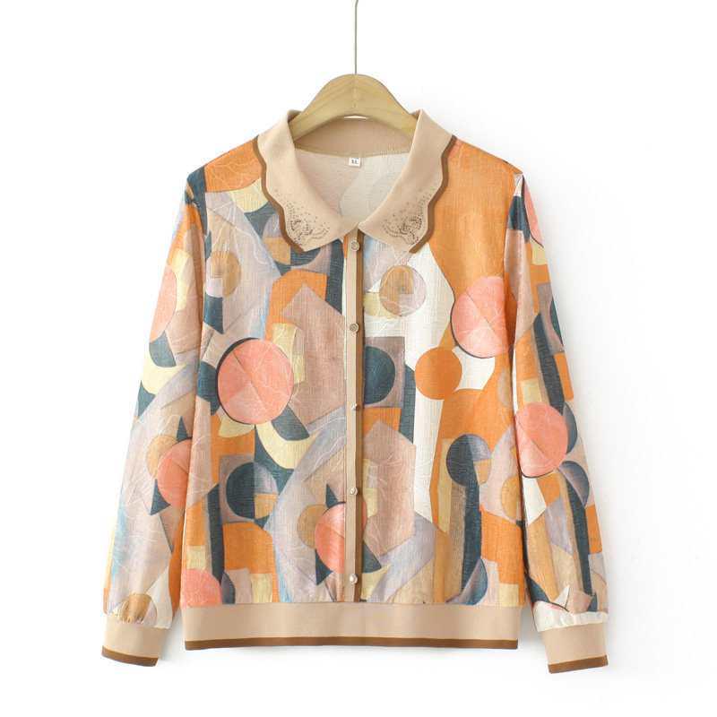 

Women s Long-Sleeve Two-Piece T-Shirt Set for Middle-Aged & Elderly - Loose, Fashionable, Stylish, Thin Top for Moms in Spring & Autumn 3XL [115-130 lbs]