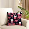 Cute Cat Cushion Cover Reversible Plush Pillow Cover Soft Fluffy  Home Decor for Sofa Bedroom