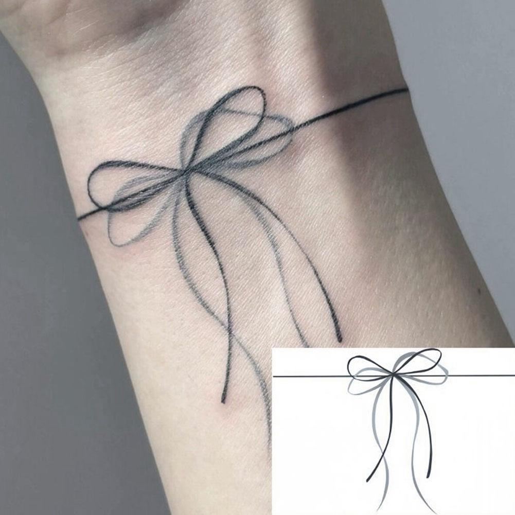 Pink Sweet Cool Hottie Style Bow Bow Crayon Coloring Ins Tattoo Stickers Cute Student Tattoo St Q0D5