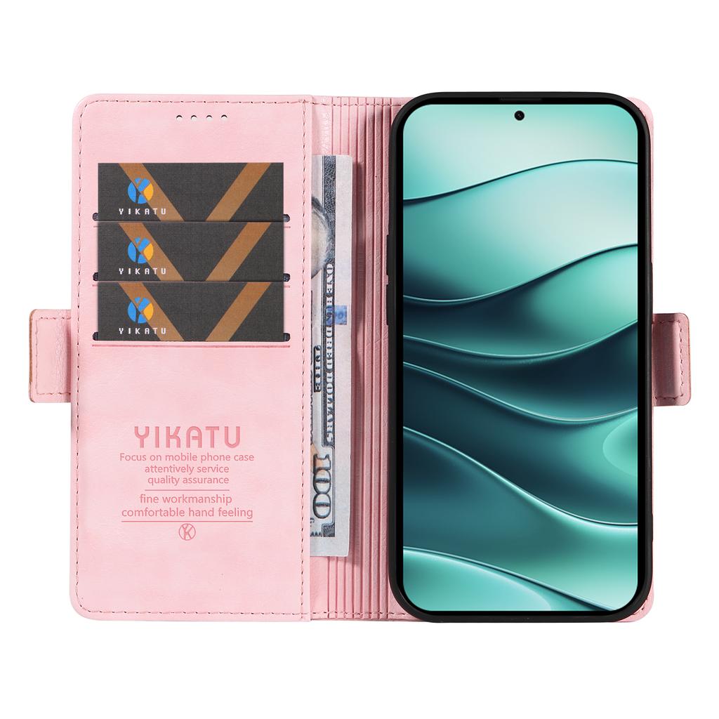 YIKATU YK-007 For Xiaomi Redmi Note 14 Pro+ 5G/Note 14 Pro 5G/Poco X7 5G Case Side Buckle PU Leather Phone Cover Litchi Texture