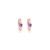 100% Real 925 Sterling Silver Purple Solitaire Huggie Hoop Earrings for Women Ear Rings Fashion Jewelry Pendientes