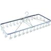 Nishida Proleve Steel Square Laundry Hanger, Blue Polka Dots, with 30 Clothespins, White, Large, Made In Japan, Durable, Long-Lasting, Easy To Use, No