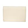Used 11569 Saffiano Triangle Card Holder 1MC110 QHH F0009 7946 Current Calfskin White Bifold RFID Logo Bianco Unisex