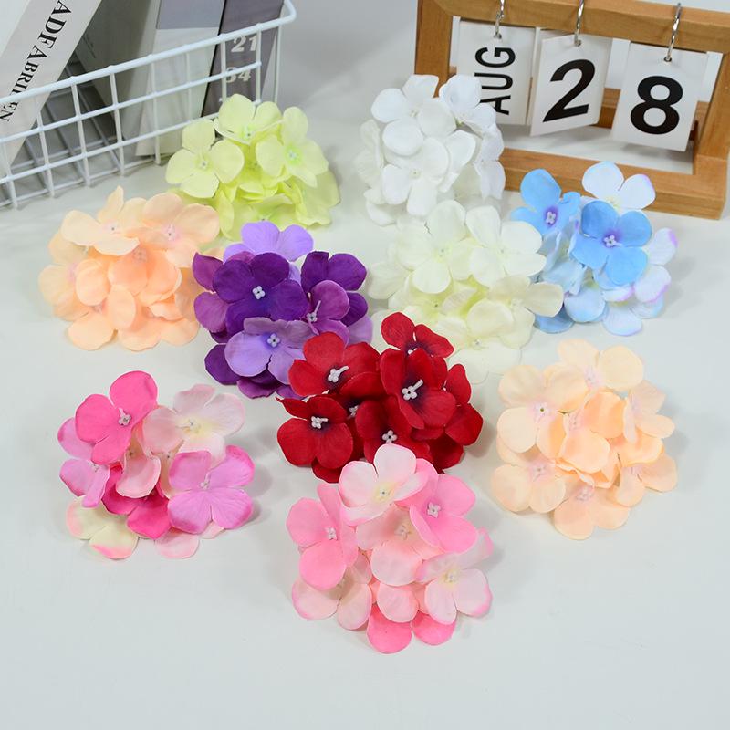 Small Hydrangea Flower Heads for Wedding Decor, Wall Arrangements & Bride Wreaths - 9 Heads