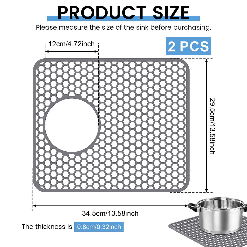 Silicone Sink Protectors Hollow Sink Mat Non-slip Heat Insulation Table Mat Dish Rack Desk Protect Sink Grid Mats Kitchen Tool