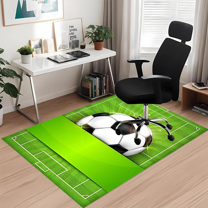 Fußball bedruckter Teppich, für Bürostuhl Wohnzimmer Schlafzimmer Küchenraum Dekoration Geschenke.